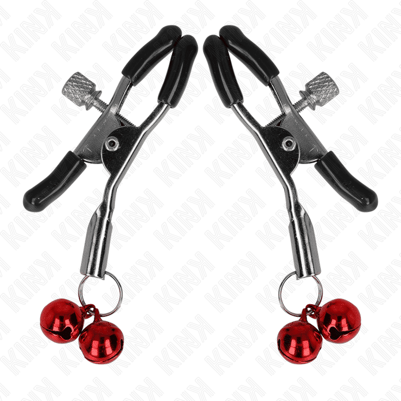 Kink Double Nipple Clamp with Bell 6cm Red Kink Double Nipple Clamp with Bell 6cm Red