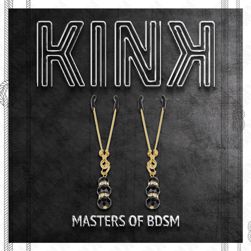 Kink Pinças Mamilo Fina Dourada 3 Contas Vidro Kink Pinças Mamilo Fina Dourada 3 Contas Vidro