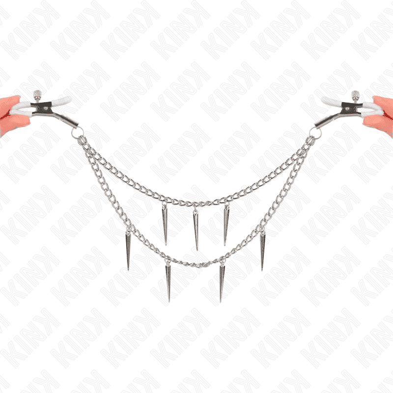 Kink Nipple Clamps with Spike Chain 30cm Kink Nipple Clamps with Spike Chain 30cm