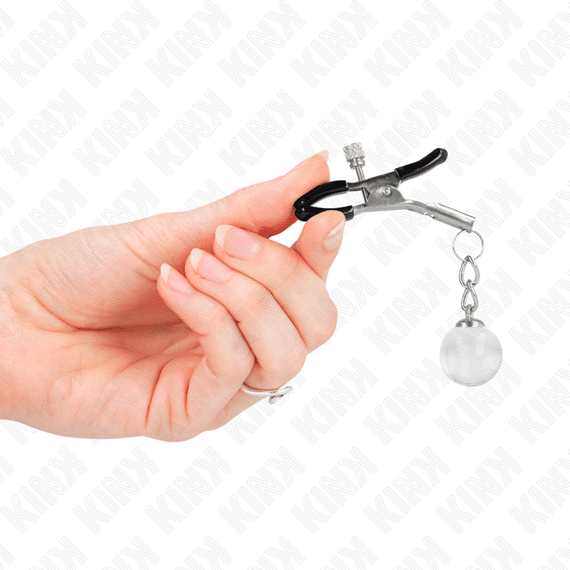 Kink Pinças de Mamilo Vidro Prata 6cm Kink Pinças de Mamilo Vidro Prata 6cm