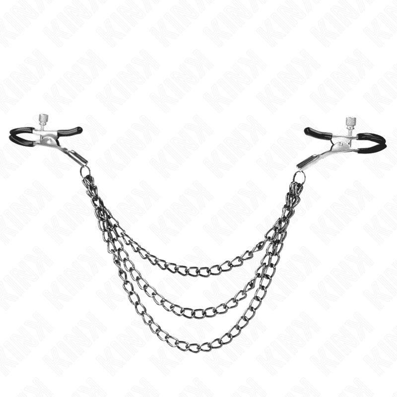 Kink Nipple Clamps 3-Chain Set Black 20-28cm Kink Nipple Clamps 3-Chain Set Black 20-28cm