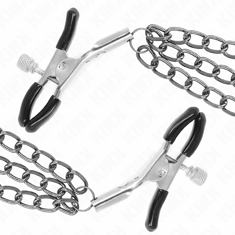 Kink Nipple Clamps 3-Chain Set Black 20-28cm Kink Nipple Clamps 3-Chain Set Black 20-28cm