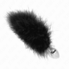 Kink Stainless Steel Anal Plug with 11cm Feather