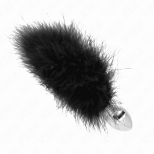 Kink Stainless Steel Anal Plug with 11cm Feather