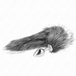 Kink Grey Anal Plug 8x3.5cm with Tail