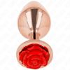 Kink Rose Gold Anal Plug with Red Accent M
