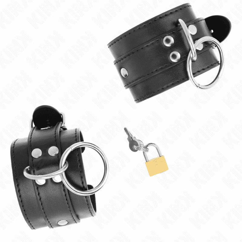 Kink Adjustable Black Wrist Cuffs with Locking Ring Kink Adjustable Black Wrist Cuffs with Locking Ring