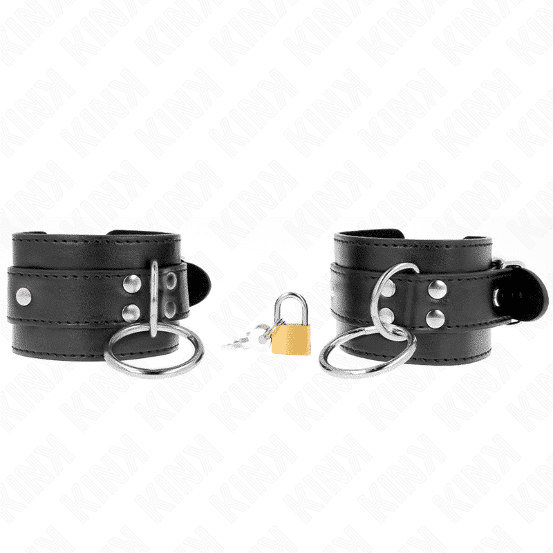 Kink Adjustable Black Wrist Cuffs with Locking Ring