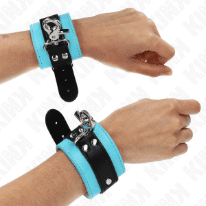 Kink Adjustable Locking Wrist Cuffs Black/Blue