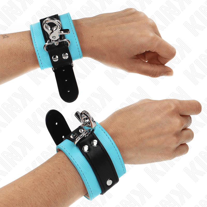 Kink Adjustable Locking Wrist Cuffs Black/Blue