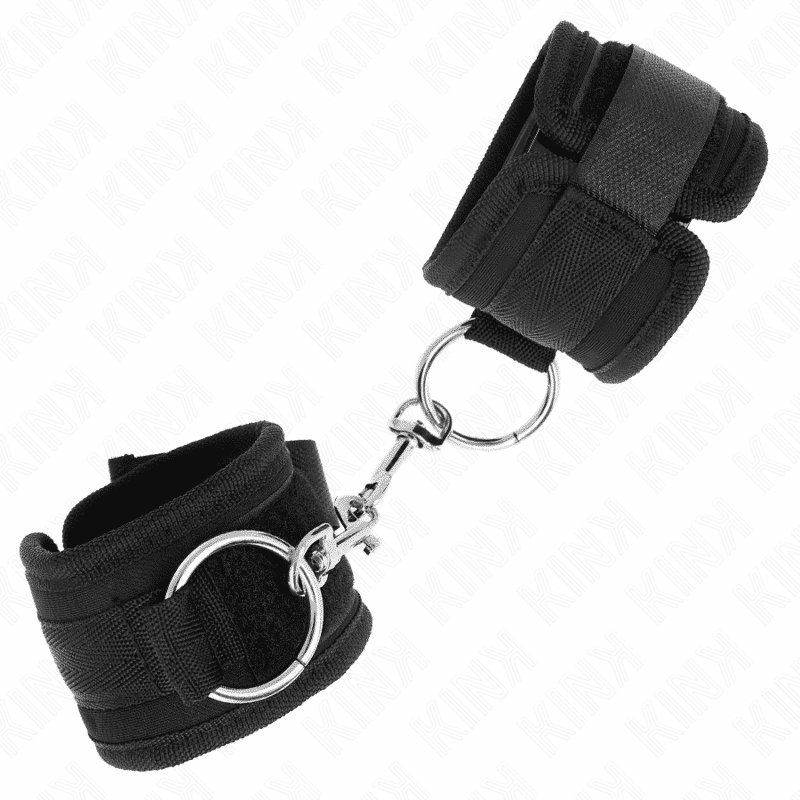 Kink Black Adjustable Wrist Cuffs 6cm Wide Kink Black Adjustable Wrist Cuffs 6cm Wide