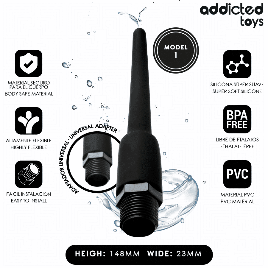 MODEL 1 Anal CLEANING DEVICE BY Addicted Toys WITH UNIVERSAL ADAPTER