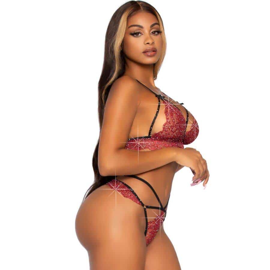 Leg Avenue Bra Set 81623 Burgundy Thong Leg Avenue Bra Set 81623 Burgundy Thong