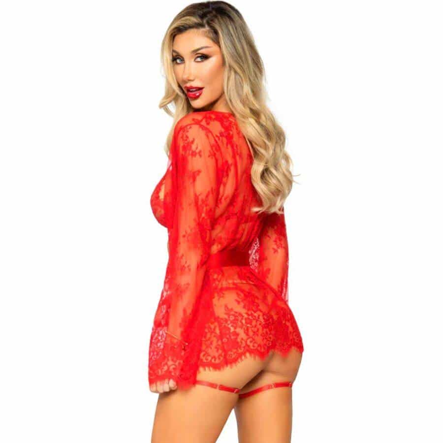 Leg Avenue 86123 Red Teddy & Garter Set Size M Leg Avenue 86123 Red Teddy & Garter Set Size M