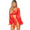 Leg Avenue 86123 Red Teddy & Garter Set Size M