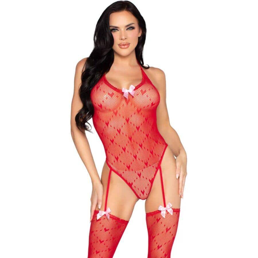 Leg Avenue Open Back Bodysuit 89360 Red