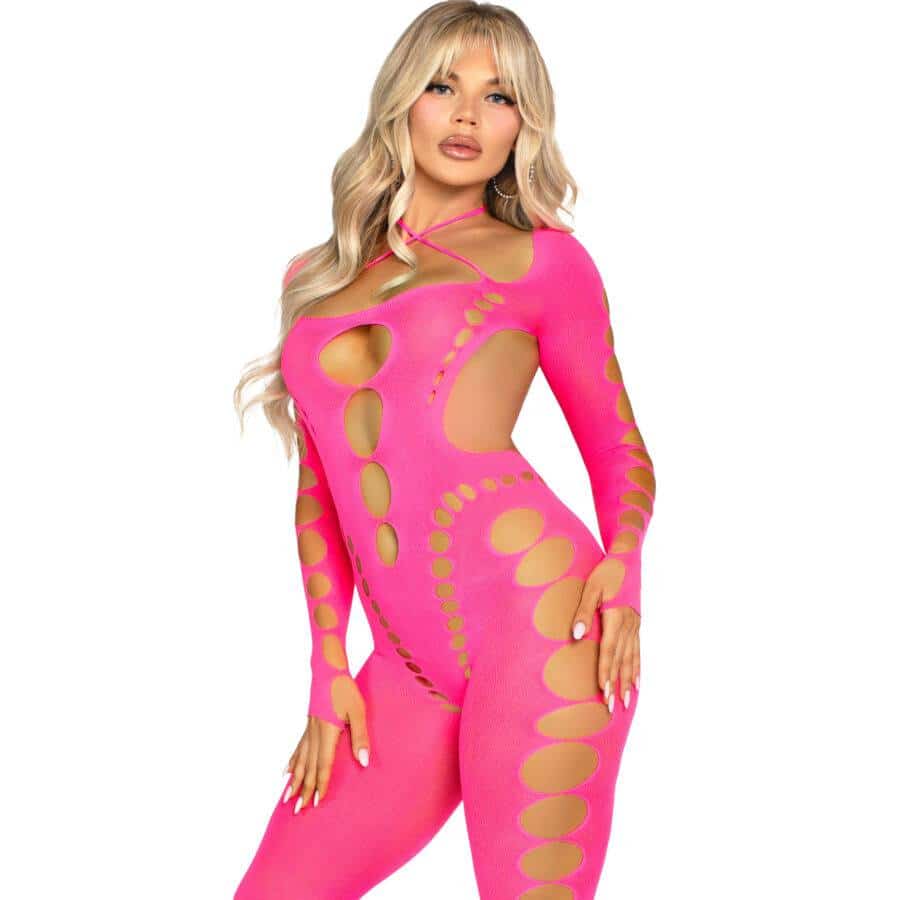Leg Avenue Open Back Pink Bodystocking Leg Avenue Open Back Pink Bodystocking