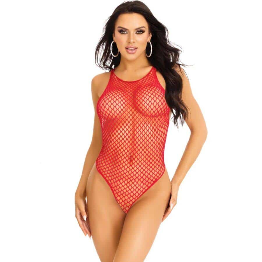 Leg Avenue Red Snap Crotch Bodysuit