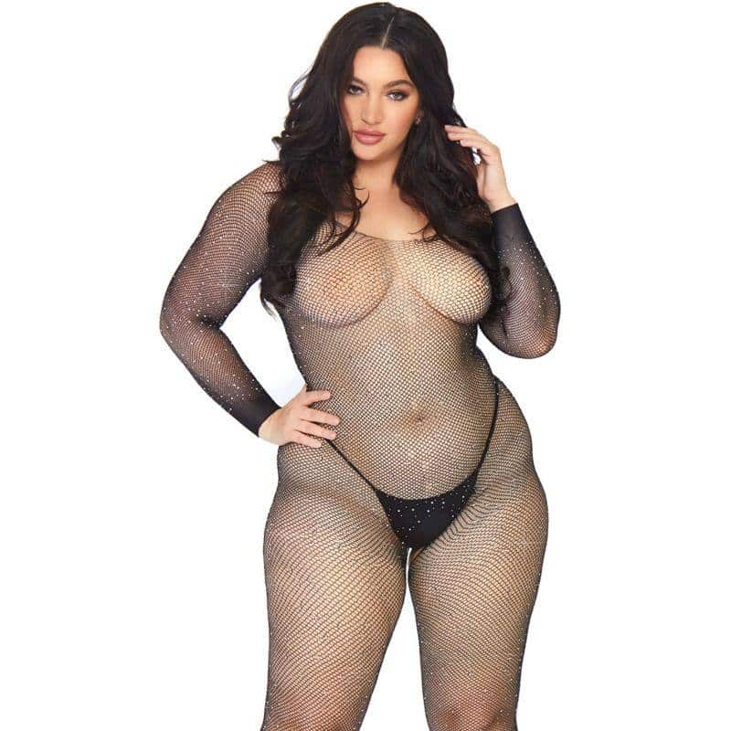 Leg Avenue Crystal Net Bodystocking 1X-2X Leg Avenue Crystal Net Bodystocking 1X-2X