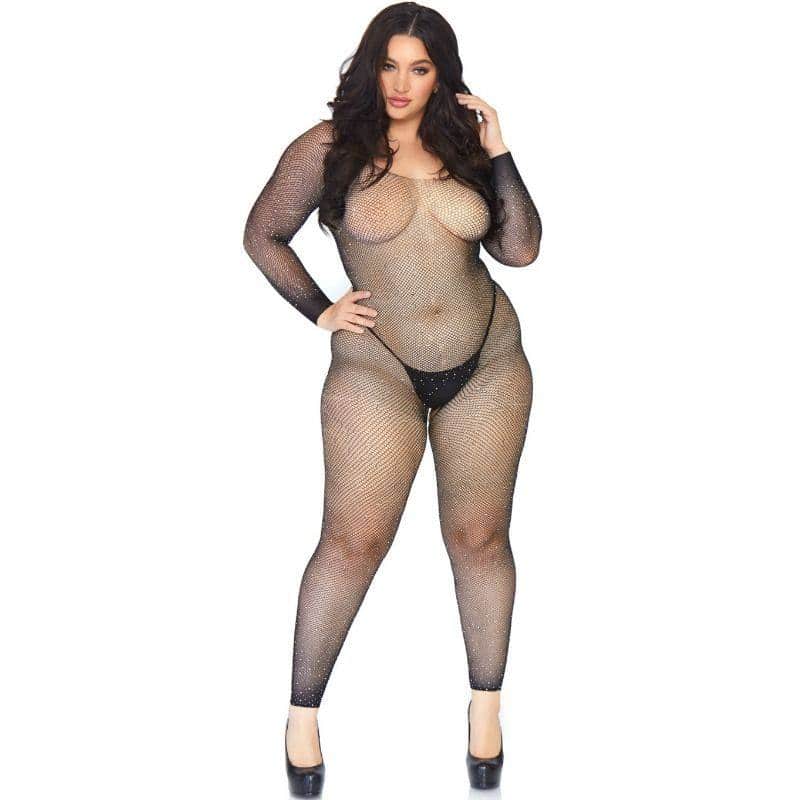 Leg Avenue Crystal Net Bodystocking 1X-2X