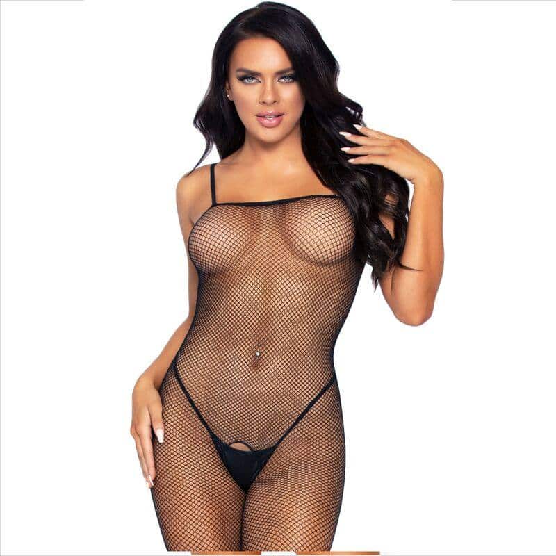 Leg Avenue Fishnet Bodystocking with Crotch Access