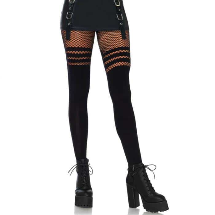 Leg Avenue - FISHNET STRIPE PANTYHOSE