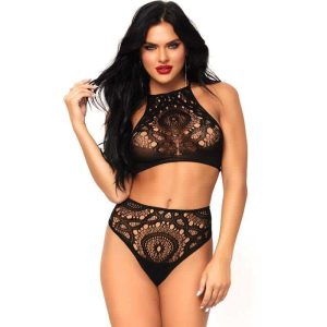 Leg Avenue - CROP TOP AND PANTIES SET M/L