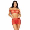 RED Leg Avenue Mini Skirt Set