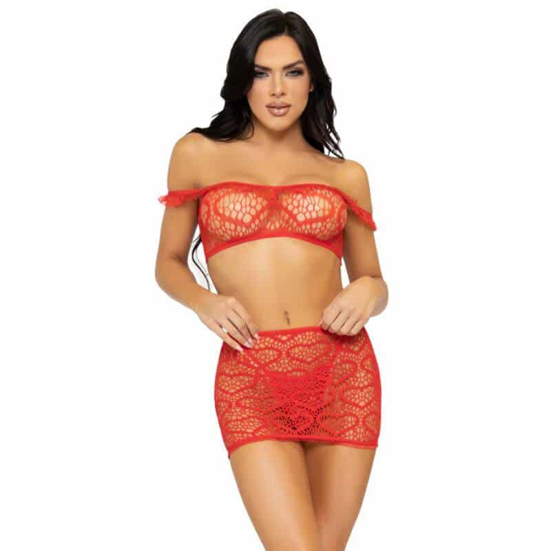 RED Leg Avenue Mini Skirt Set