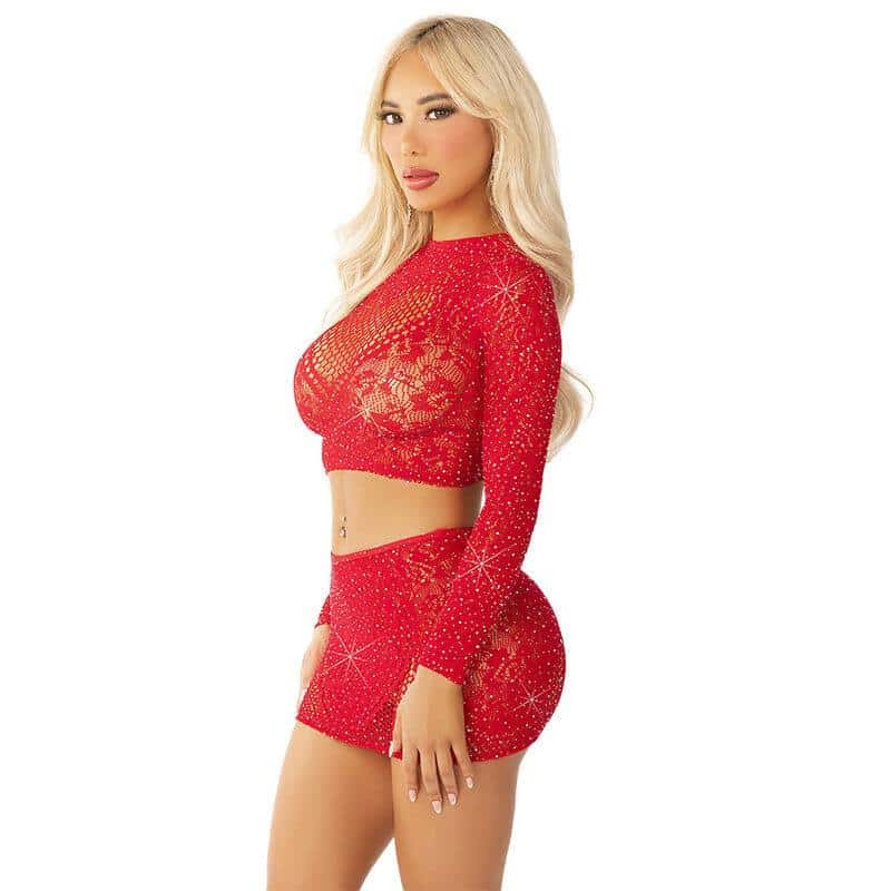 Leg Avenue Red Crop Top Set Leg Avenue Red Crop Top Set