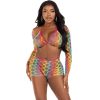 Leg Avenue Multicolor 3 Piece Lingerie Set