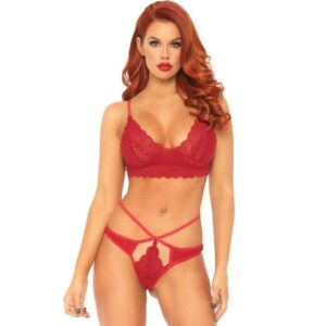 Leg Avenue Lace Bralette Set with Thong M/L