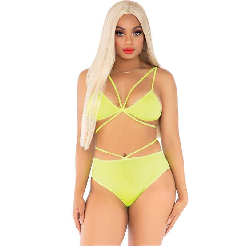 Leg Avenue Yellow Strap Top Set
