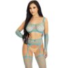 Leg Avenue Blue Crop Top & Stocking Set