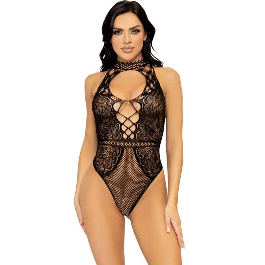 Leg Avenue - Lace Bodysuit with Keyhole Detail