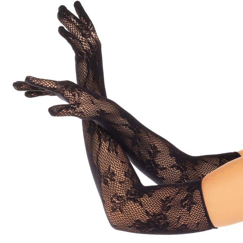 Leg Avenue - Luvas Opera Florais Vermelho