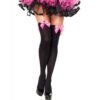 Leg Avenue - Black AND Pink BOW NYLON THIGH STOCKingS