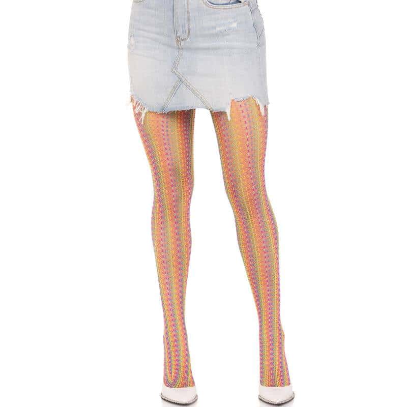 Leg Avenue Multicolor Fishnet Tights