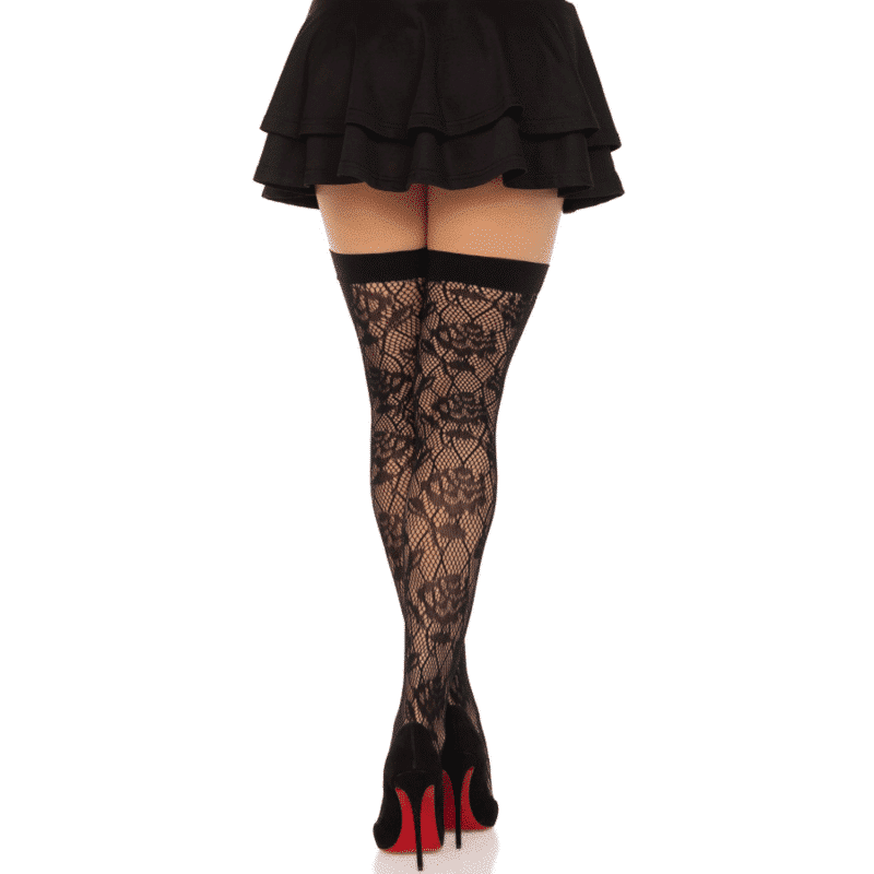 Leg Avenue Wild Roses Thigh High Net Tights Leg Avenue Wild Roses Thigh High Net Tights