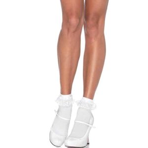 Leg Avenue White Lace Ankle Socks