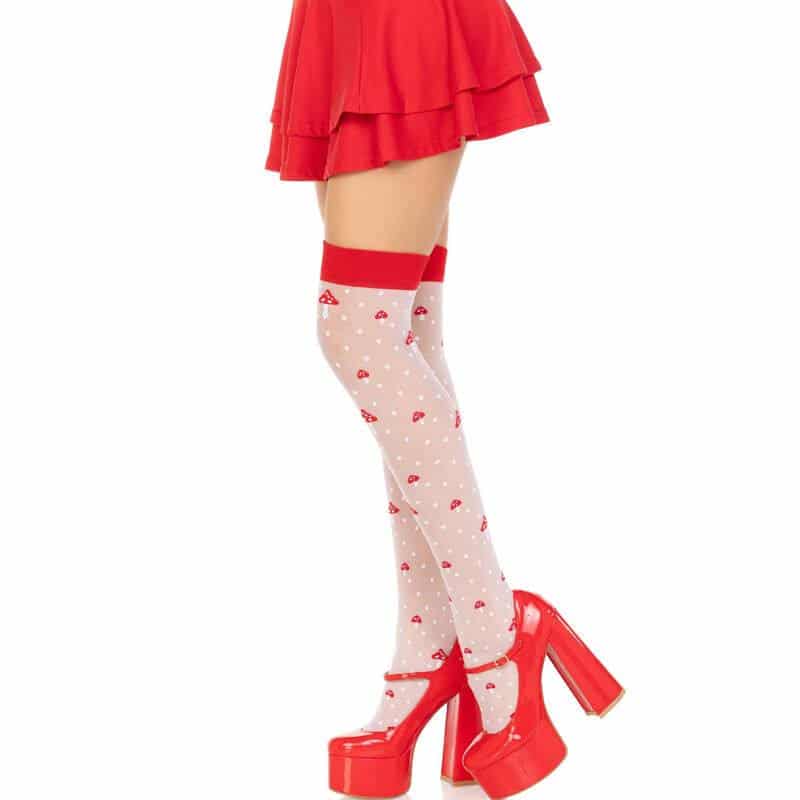 Leg Avenue Red & White Mushroom Knee Highs Leg Avenue Red & White Mushroom Knee Highs