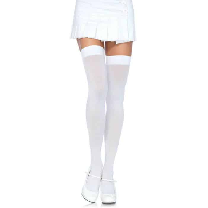 Leg Avenue White Thigh Highs Nylon