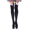 Leg Avenue Black Thigh Highs with Pink Accent
