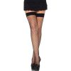 Leg Avenue Fishnet Thigh Highs Black Stretch