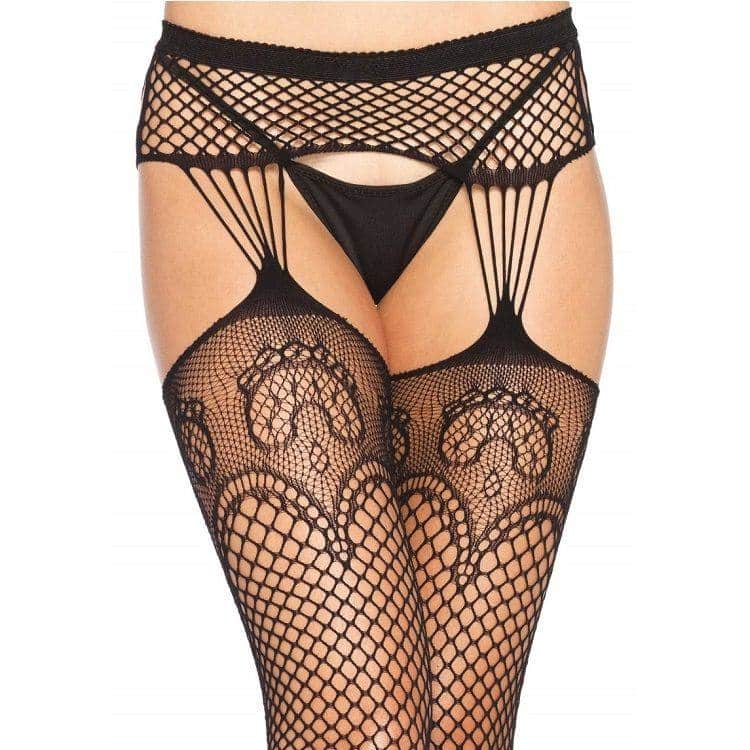 Leg Avenue Net Tights with Garter Belt Detail Leg Avenue Net Tights with Garter Belt Detail