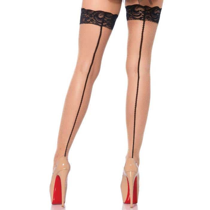 Leg Avenue Fishnet Stay Ups with Silicone Top
