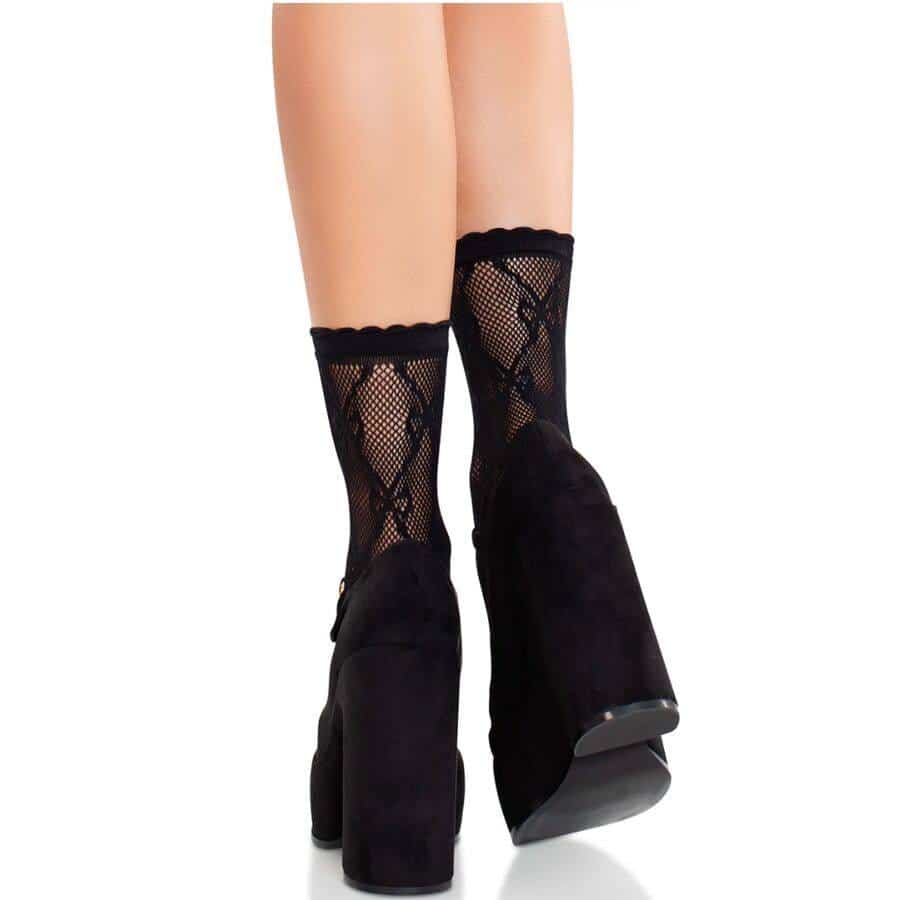 Leg Avenue Black Lace Socks with Bow Detail Leg Avenue Black Lace Socks with Bow Detail