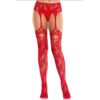 Leg Avenue - Meias de Renda com Liga Vermelha