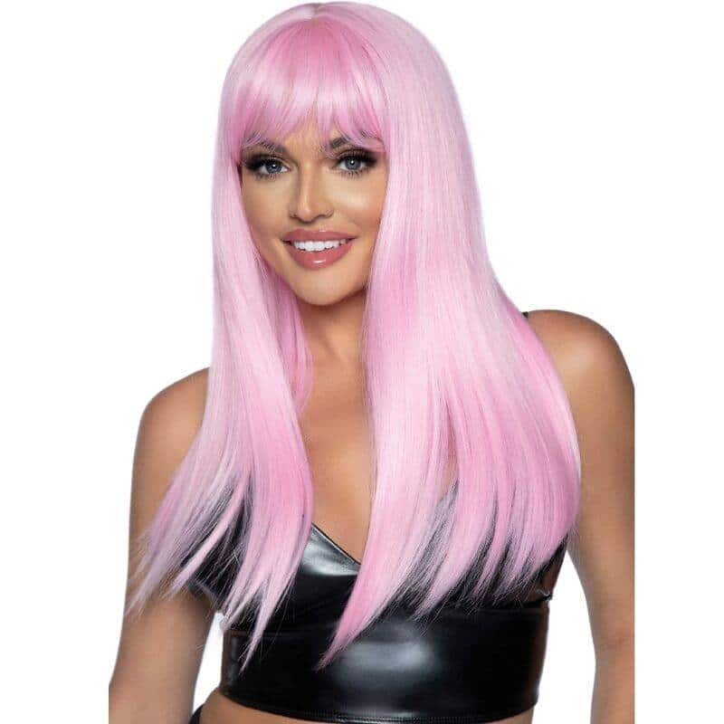Leg Avenue - Peruca Rosa Com Franja Reta