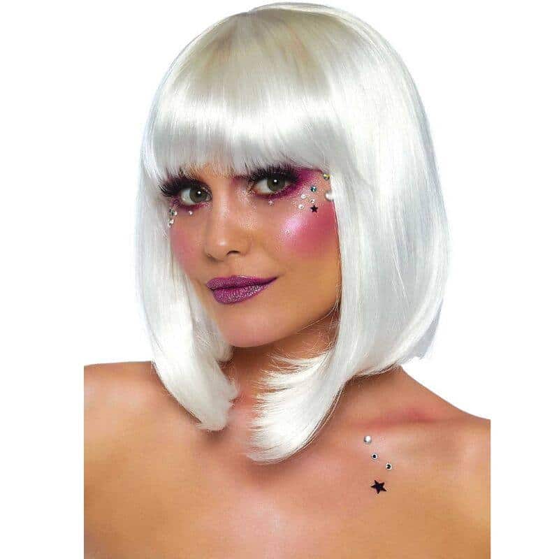 Leg Avenue White Phosphorescent Long Bob Wig